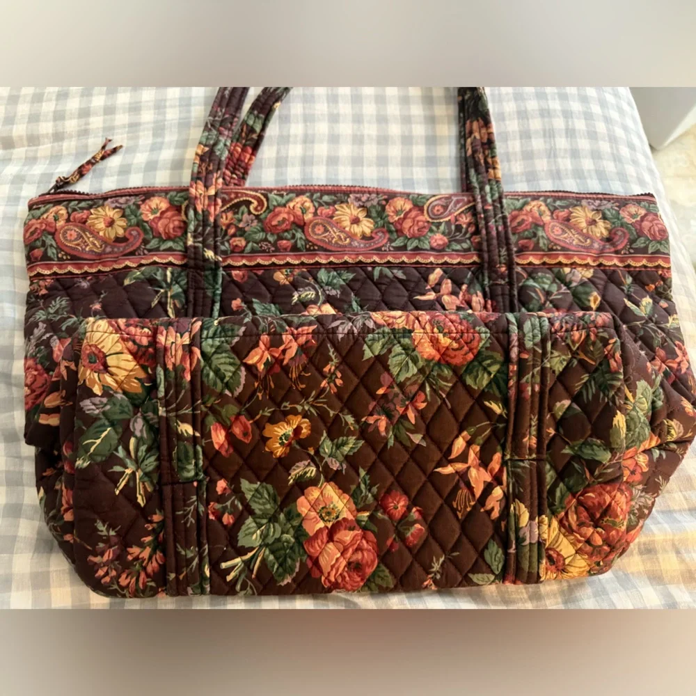 1993 Vintage Vera Bradley LARGE tote in pattern “Wildwood” Rare - Picture 8 of 14